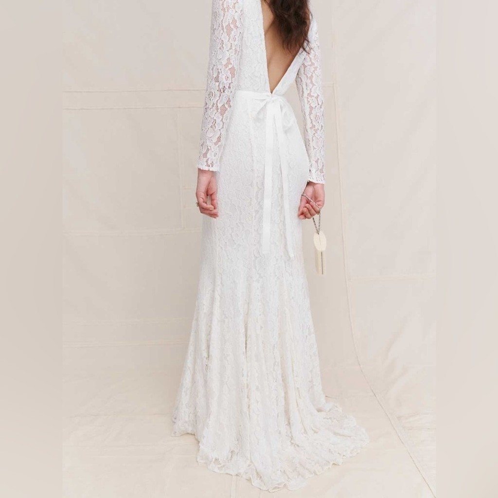 NWT Reformation Lace Hestia Mermaid Dress Wedding Gown Size 0 Ivory