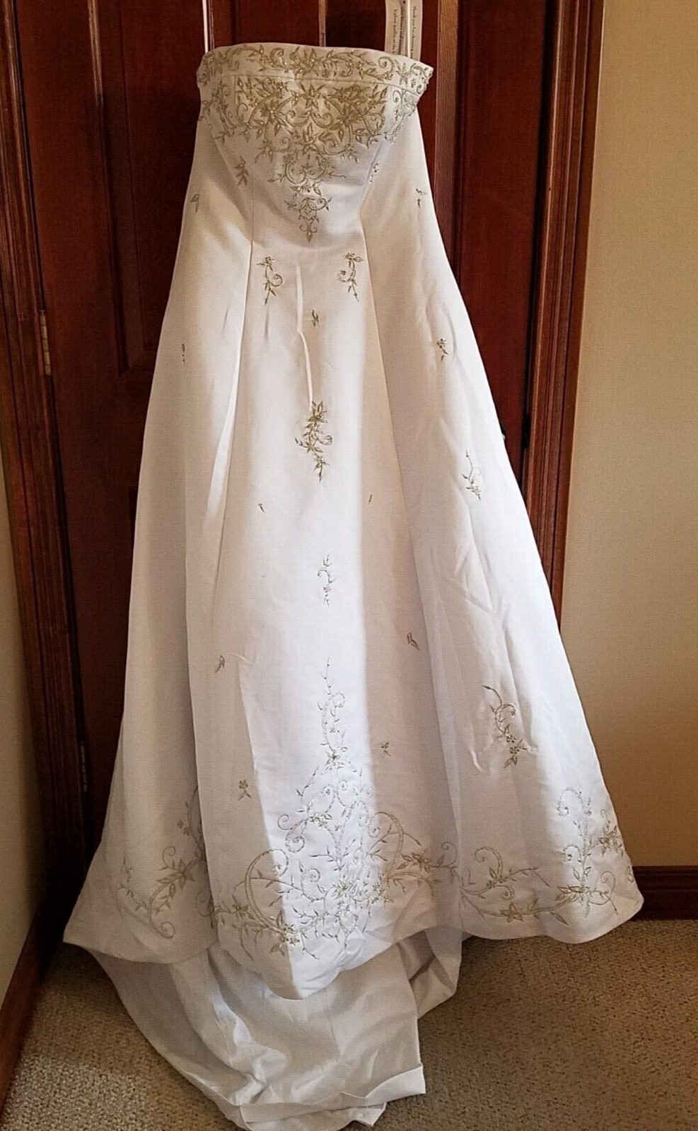 Amy Lee White Wedding Gown w/Silver accents size 12 – New