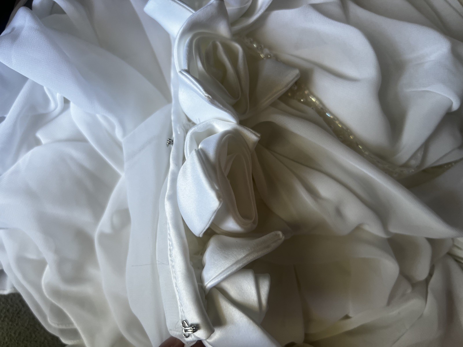 Mary’s PC white Beaded Bridal Wedding Dress with long head dress size S