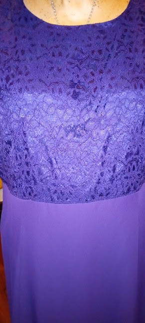 Lanz of Salzburg Purple Rayon Nylon Lace Special Occassion Nwt Dress (Size 26W )