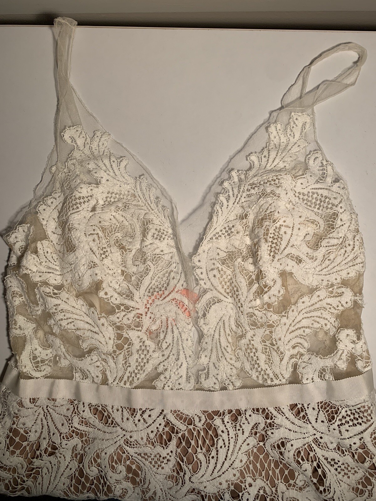 Sz 10 illusion bodice V-neck A-line wedding gown