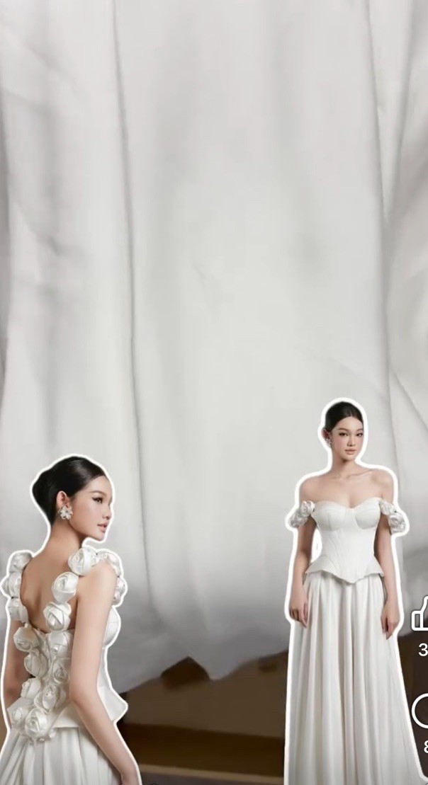 Queen-style White Off-the-Shoulder Sweetheart Ruched Ruffle A-Line Full-Length