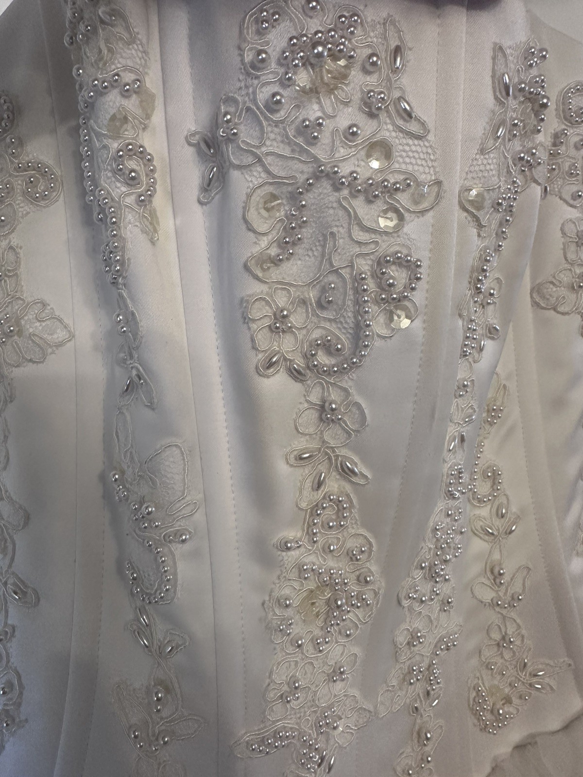 WEDDING DRESS Gown NEW Oleg Cassini White beads Tulle Davids Bridal SZ 6 Bag NWT