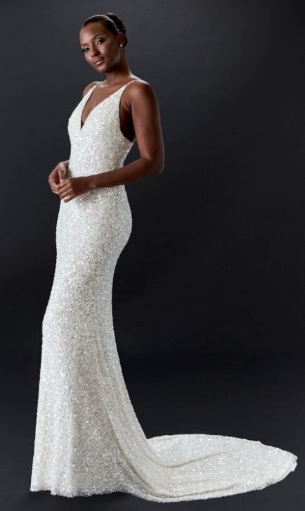 Brand New Size 4 Lotus Threads Brilliance Beaded Crystal Wedding Gown $2200!!