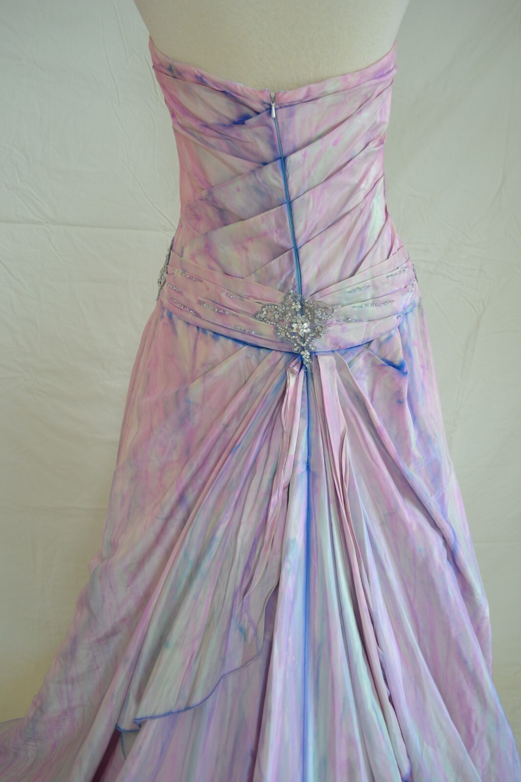 Bohemian Beach Wedding Dress Silk Pink blush White purple 6 8 10 corset med larg