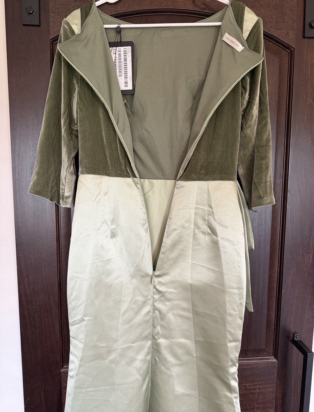 Cocomelody Sheath Scoop 3/4 Length Sleeves Floor Length Mother Dress Size 10 NWT