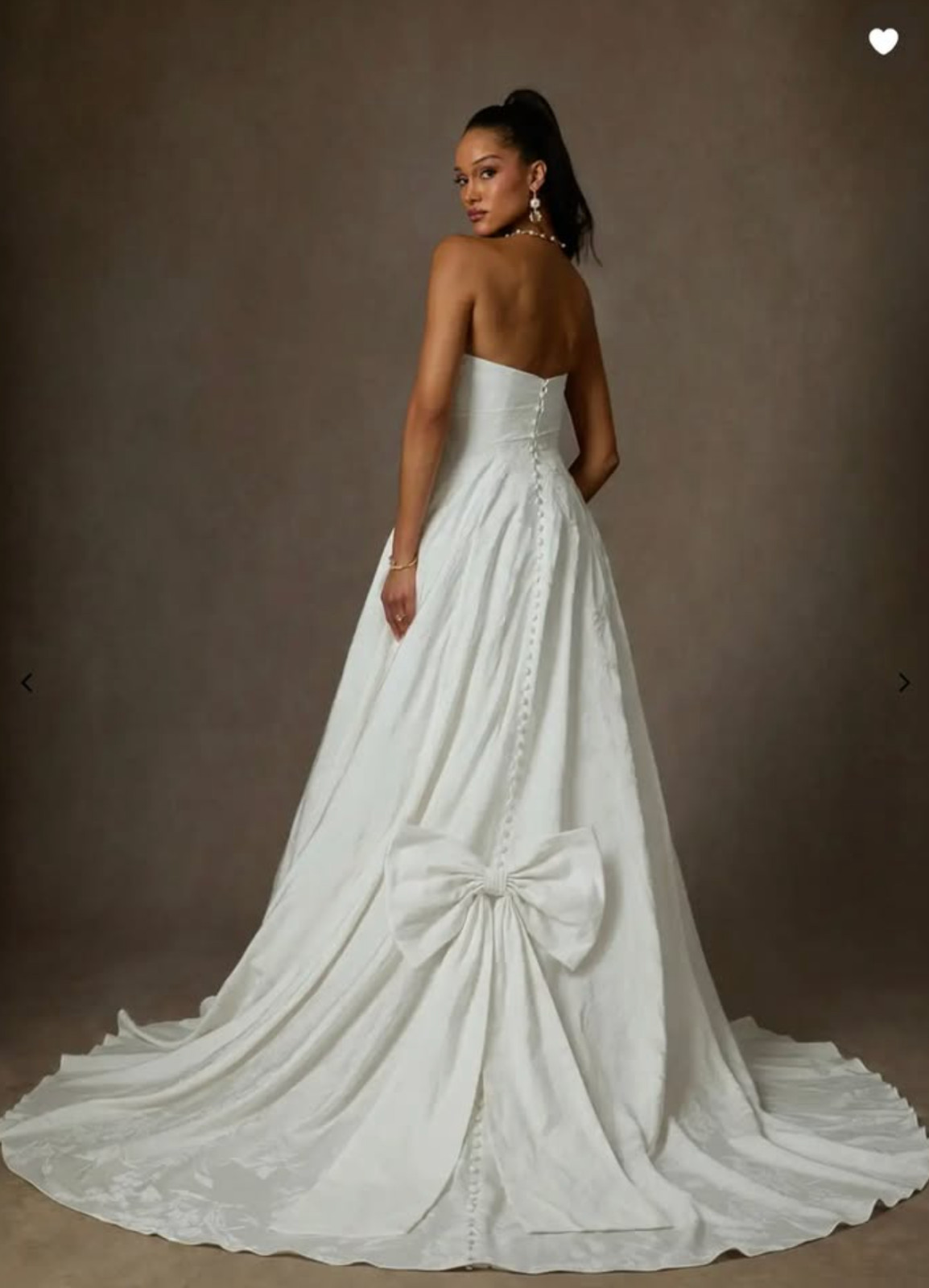 NWT! Gorgeous Floral Jacquard Wedding Dress – Size 18 – White – Strapless