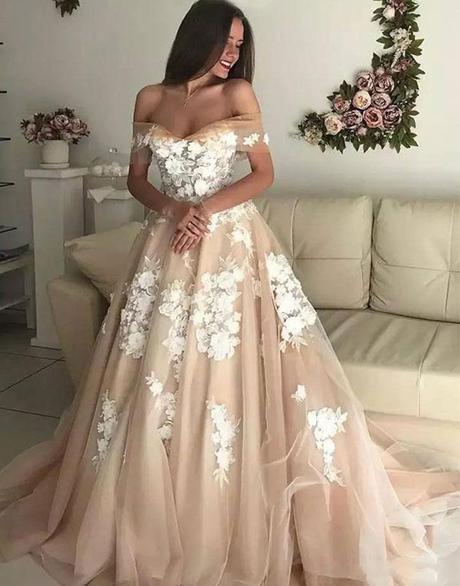 Champagne Beach Boho Wedding Dresses Off the Shoulder Lace Appliques Plus Size