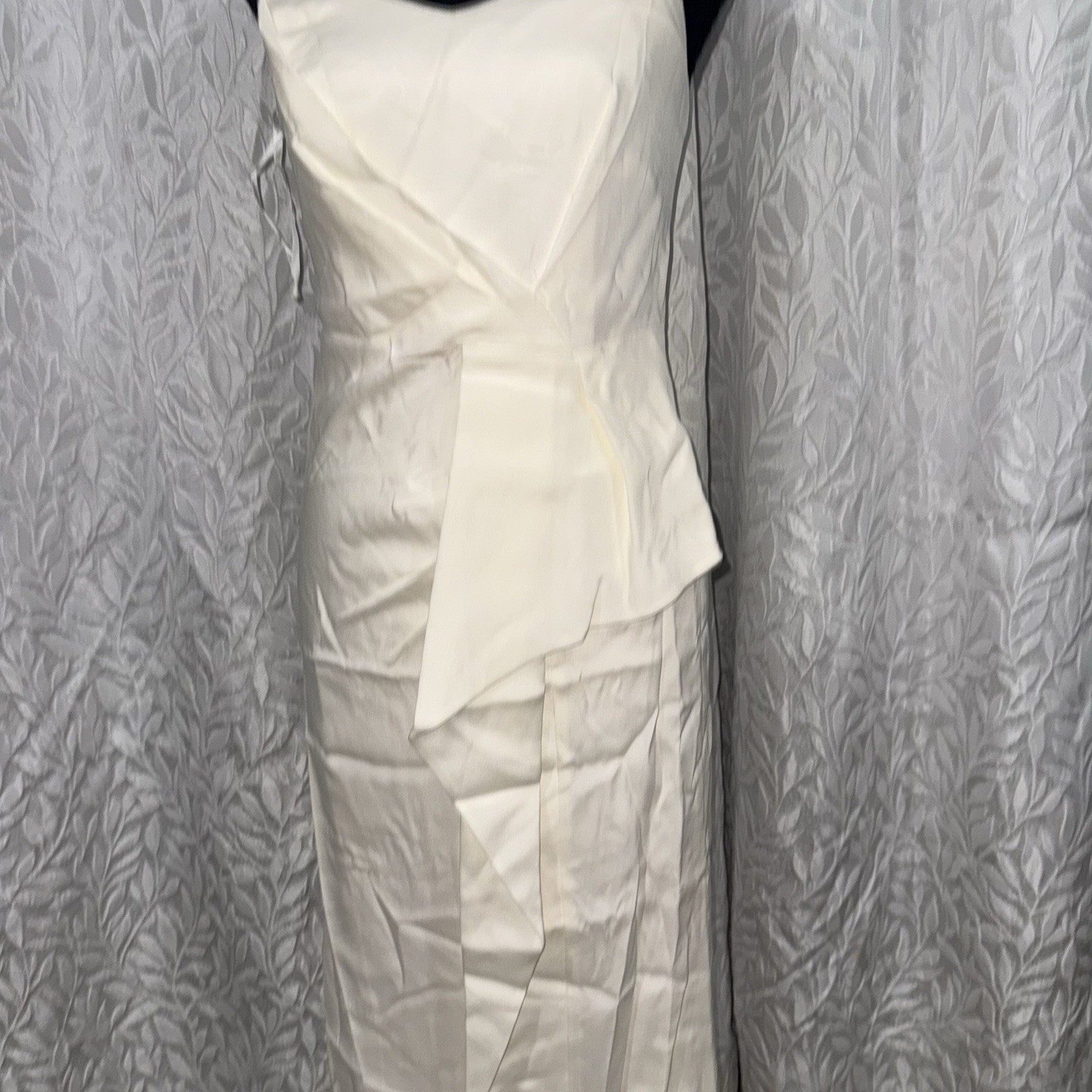Ann Taylor Long Formal Wedding Bridal White Ivory With Silver Straps deess