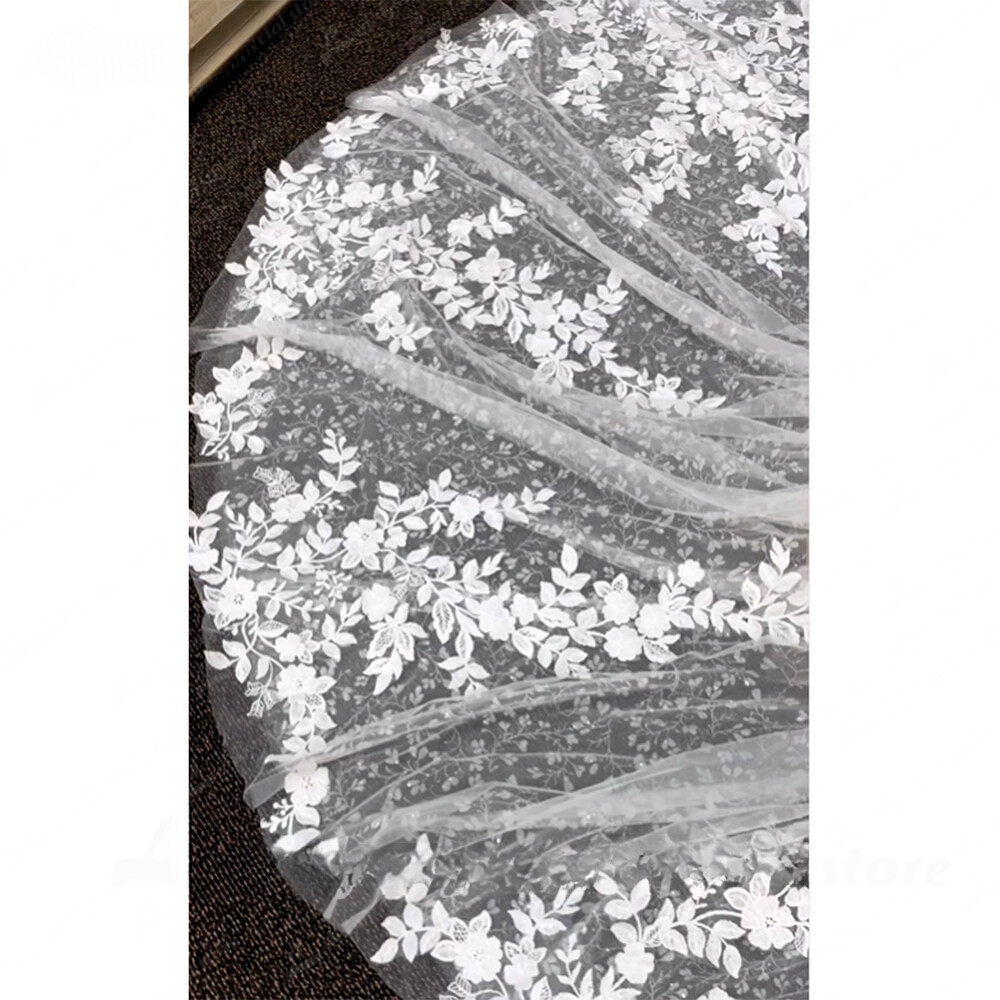 Deep V Neck Lace Floral Wedding Dresses Bridal Gown Champagne Spaghetti Straps