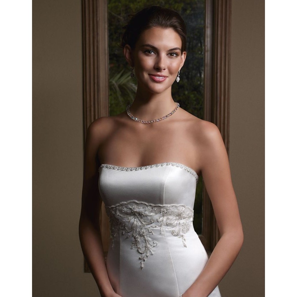 Casablanca Bridal | NWT Strapless Crystal Wedding Dress 1922 Size 12
