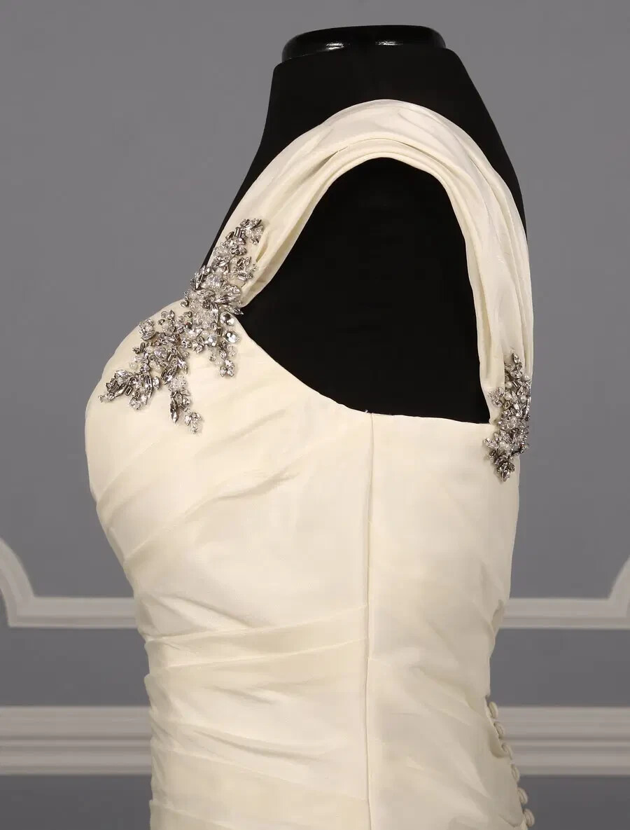 Casablanca Bridal Exotic Escape Wedding Dress 8 Romantic Taffeta One Strap 1977