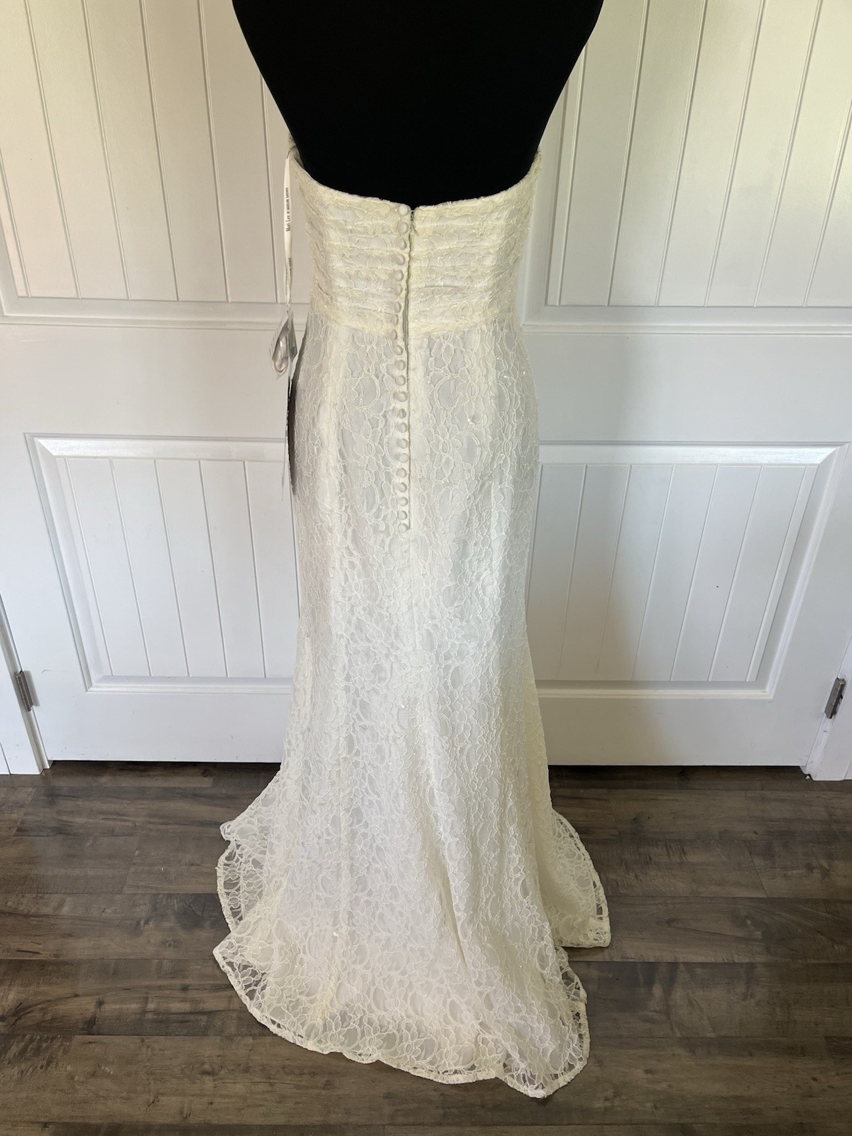 Mori Lee by Madeline Gardner Ivory Lace Strapless Wedding Dress Size 10 NWT