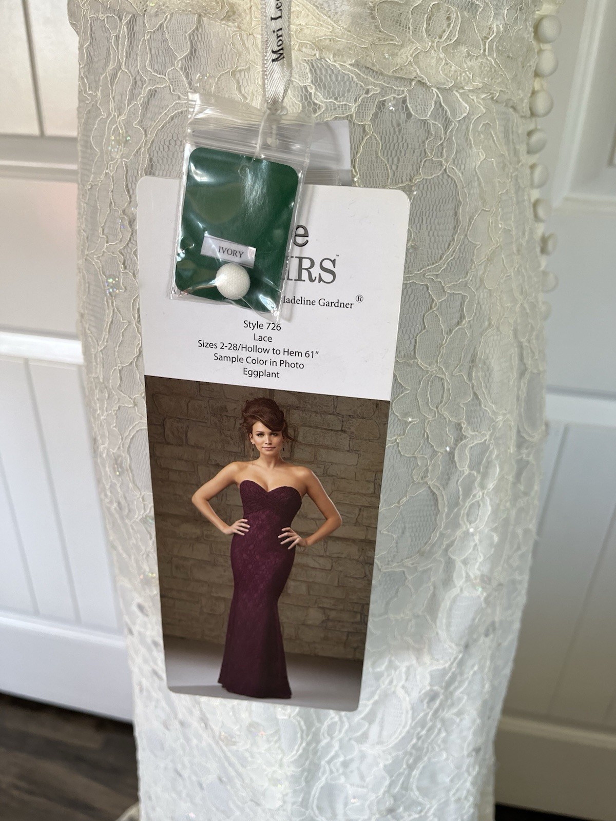 Mori Lee by Madeline Gardner Ivory Lace Strapless Wedding Dress Size 10 NWT