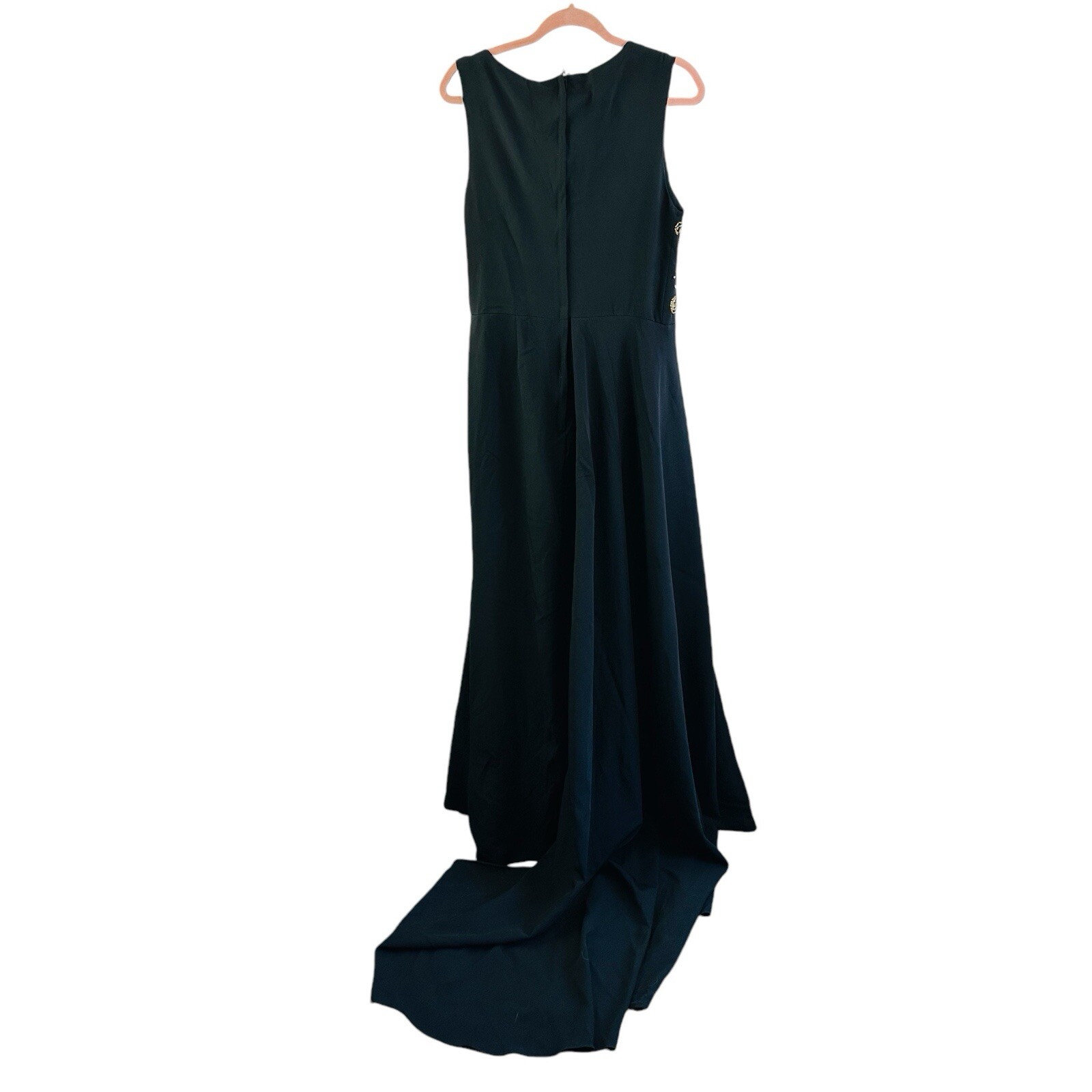 Black Gold Beaded Handmade Long Gown With Train See Measurements