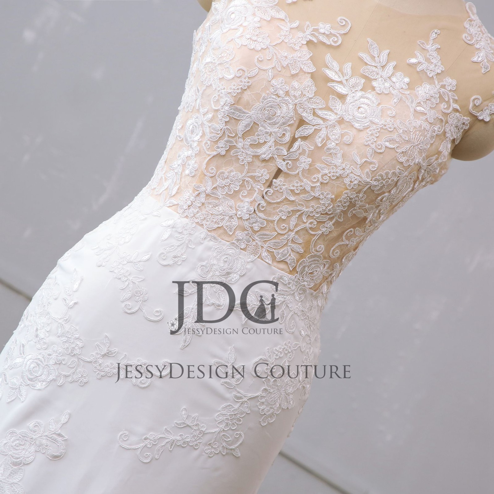 Summer fit flare crepe mermaid lace wedding dress wedding dress N. Measurement