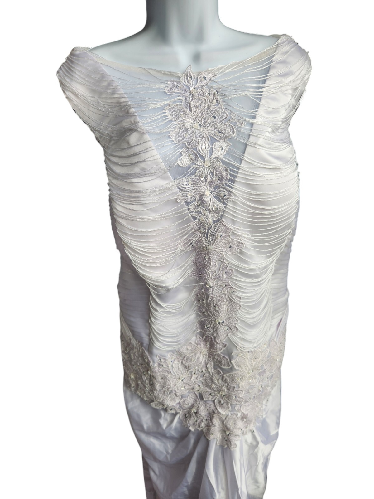 Unbranded Wedding Dress White Fringe Plus Size Rhinestones