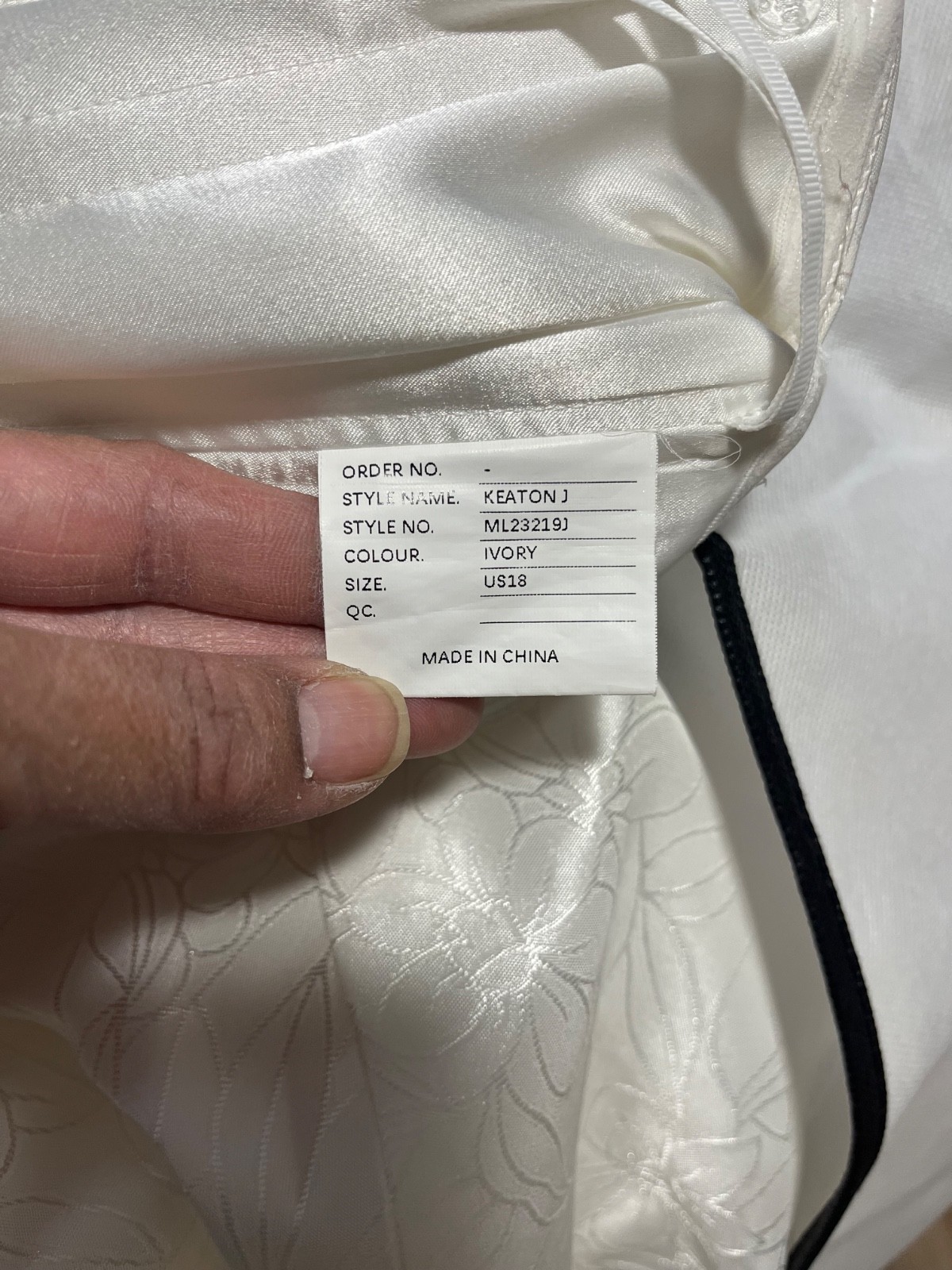 White Strapless Ruched Jacquard Floral Print Wedding Dress
