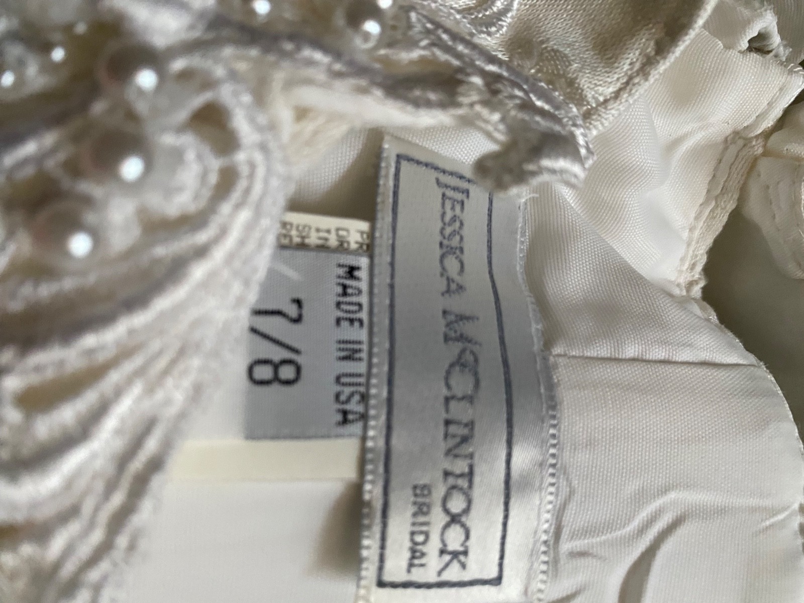 Bride dress, 8, vintage Jessica McClintock, off shoulder, removable over skirt