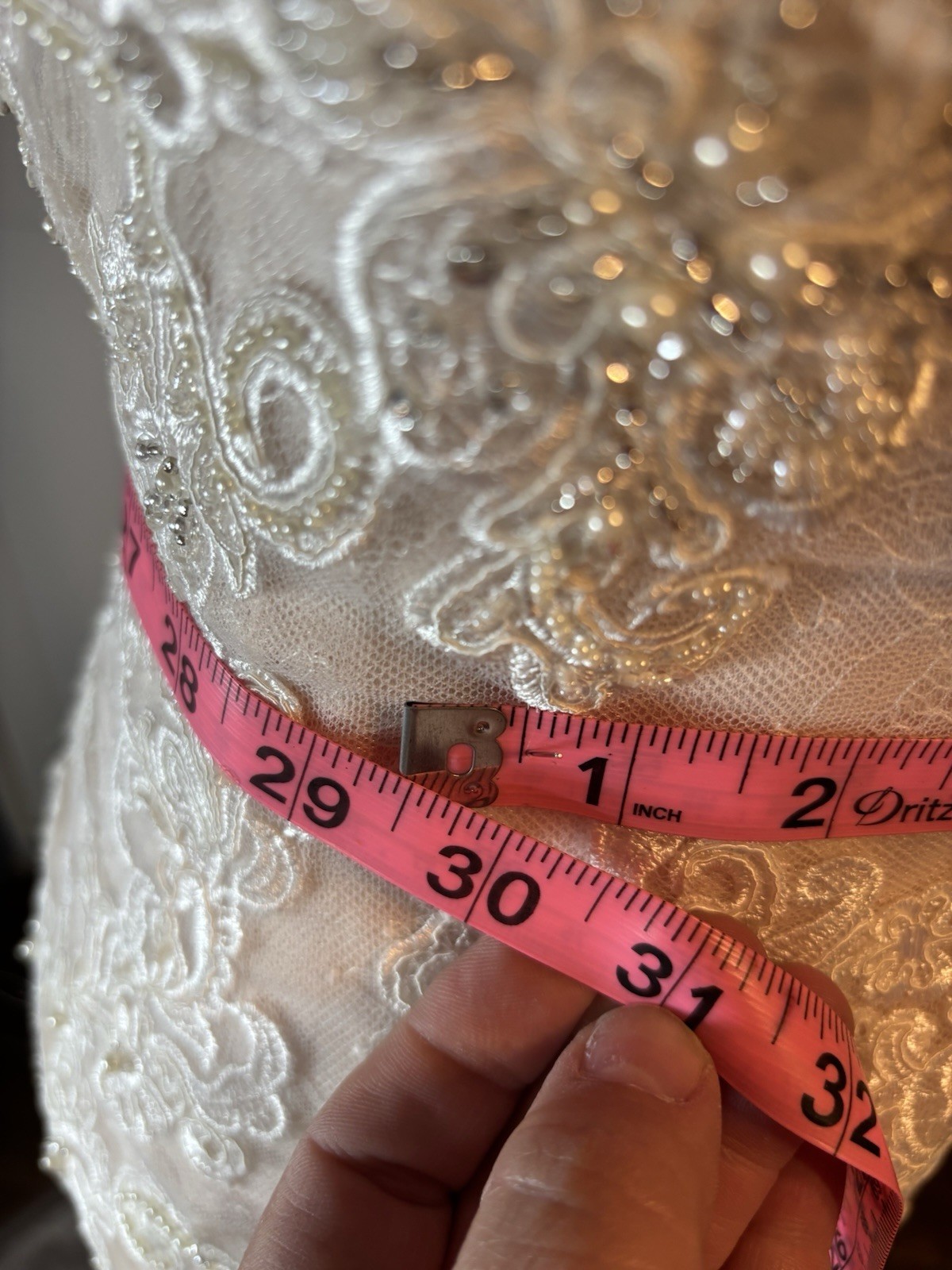 Casablanca Bridal 2228 Belladonna Lace Wedding Dress Size 10 Ivory