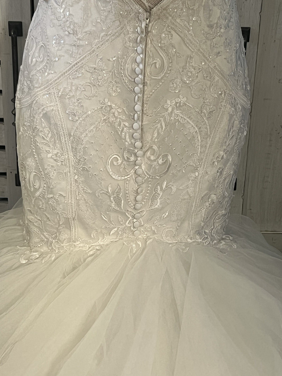 Mori Lee Laney Halter Neck Tulle Organza Mermaid Wedding Gown 12 Style 5687 NWT