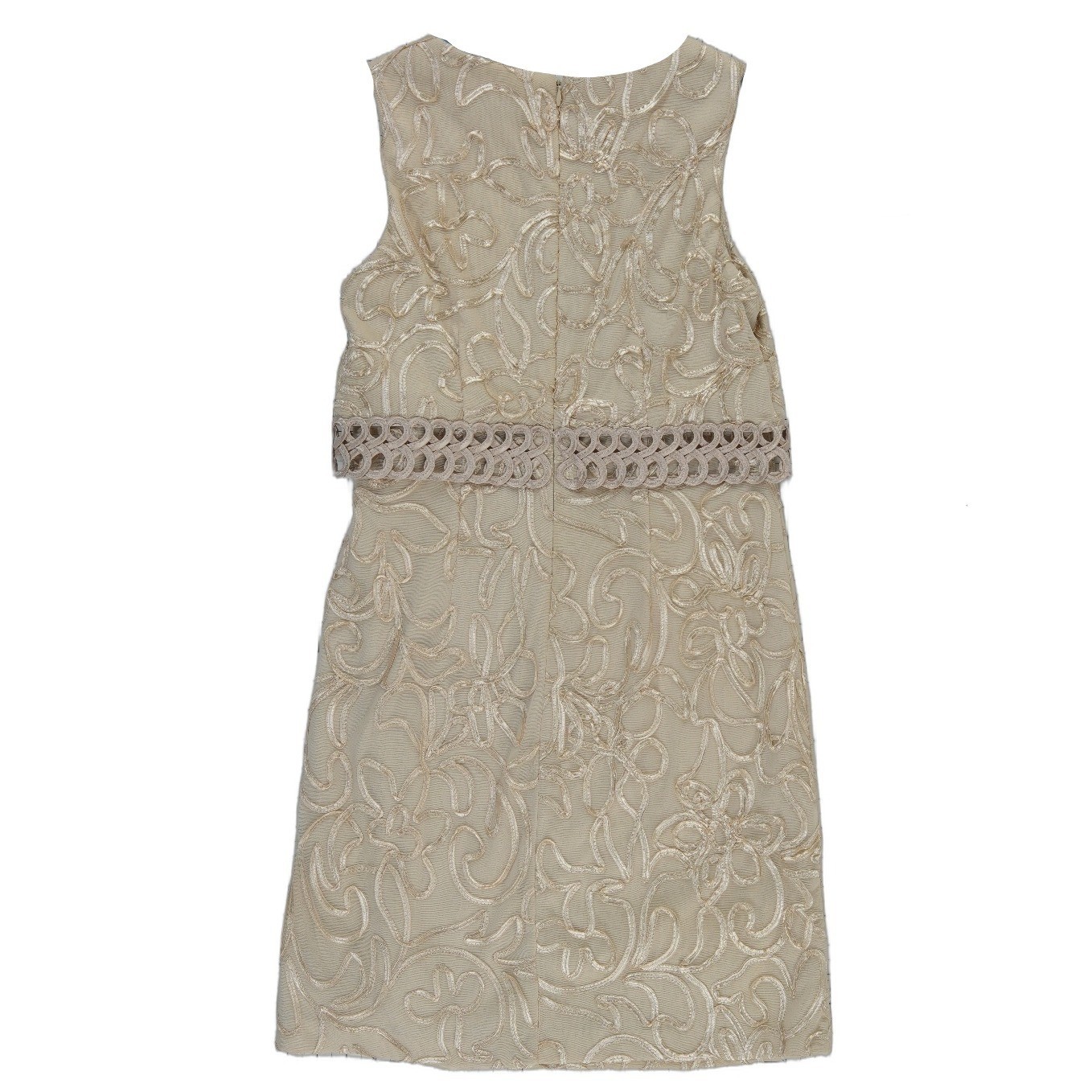 Jessica Howard Dress Women’s Size 4 Petite 4P Gold Floral Embroidered Cocktail