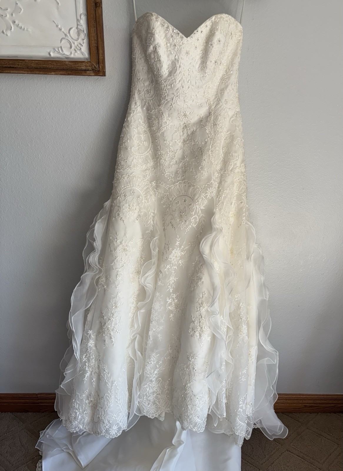 Casablanca Bridal women wedding dress sz 8 Ivory Lace sweetheart Bridal Gown NWT