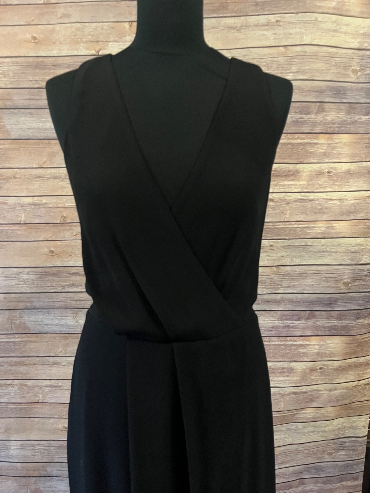 Dress The Population Black Ariel Faux Wrap Sleeveless Gown Maxi Dress XL