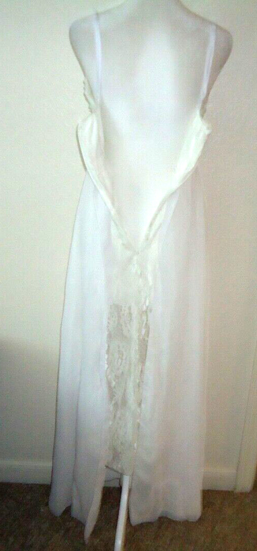 WEDDING Women’s Beach Romantic White Dress Sweatheart Chiffon With Lace Size-M