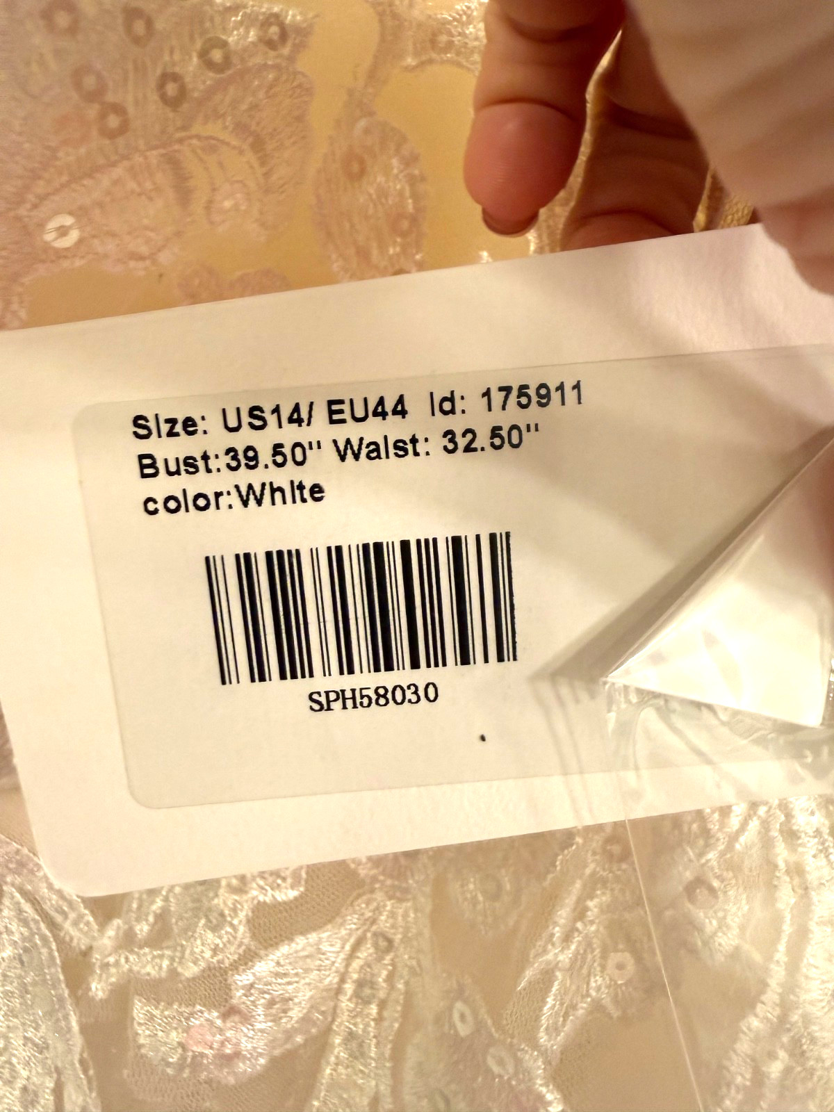 NWT Boho Wedding Dress Size 14 Ivory Lace Chiffon A-Line Bridal Gown w/ Train