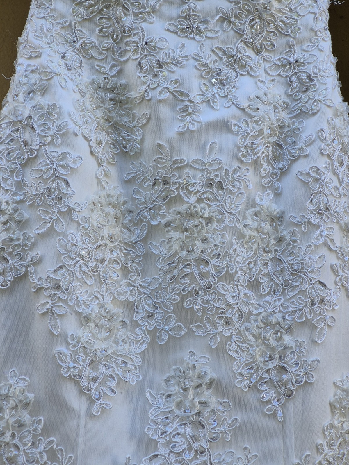 Maggie Sottero Ivory Sequince Embroidered Strapless Taffeta Wedding Dress 8