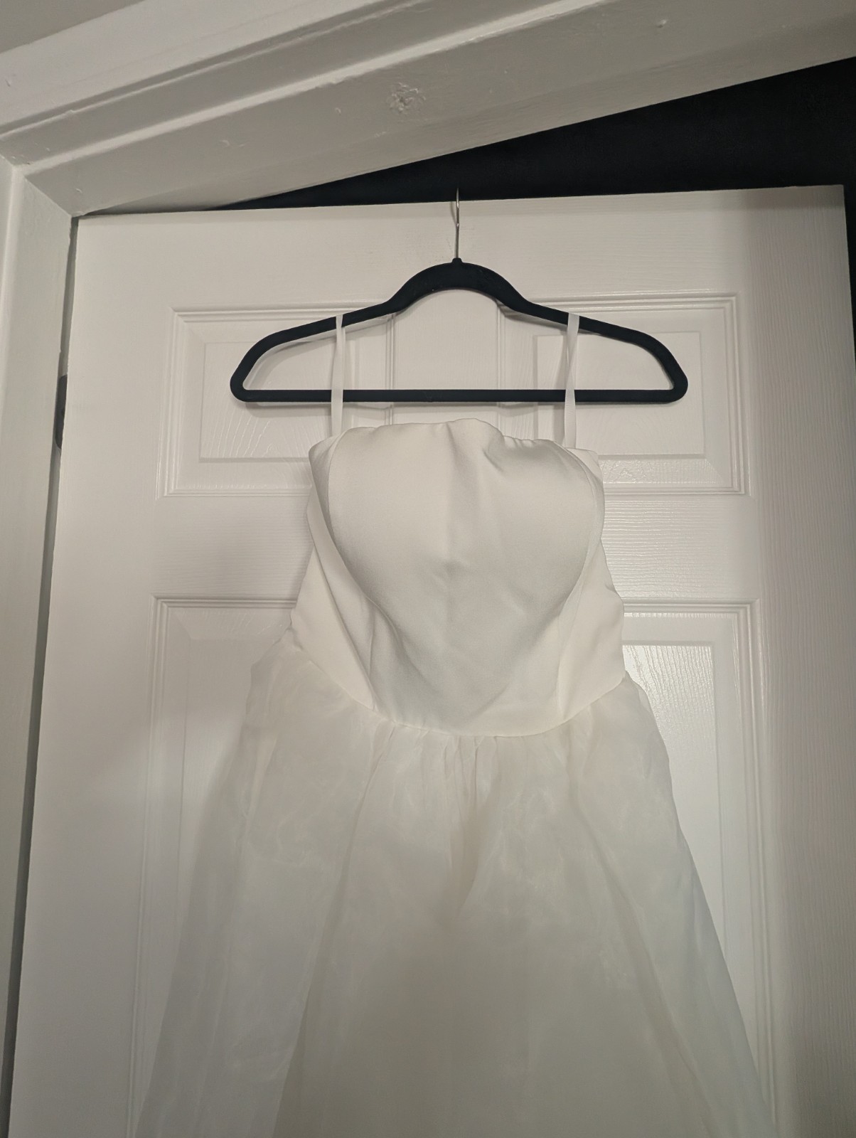 ChicLody White Beach Wedding Dress Corset Back High Low Tulle Bridal Gown NWT S