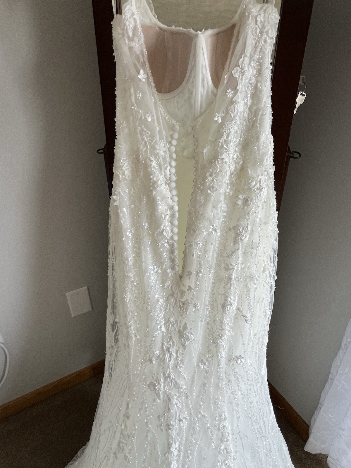 Martina Liana Ivory & Champagne Beaded Lace Wedding Dress Size 12