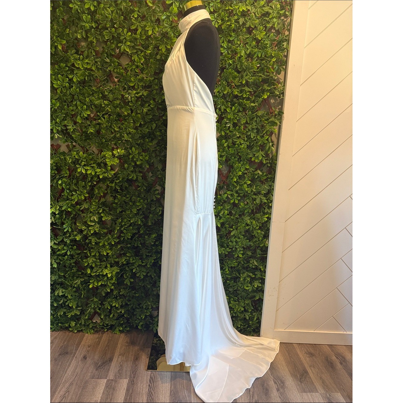 Eternity Together White Satin Halter Mermaid Maxi Dress