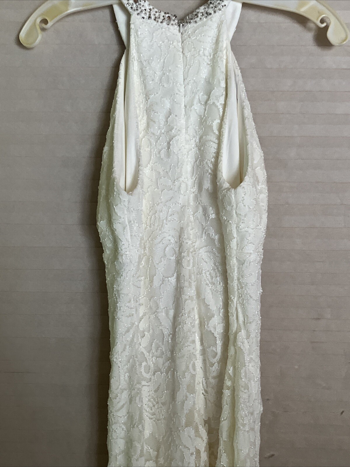 Davids Bridal DB Studio Tea Length Wedding Dress Ivory Size 4 Lace & Jewels