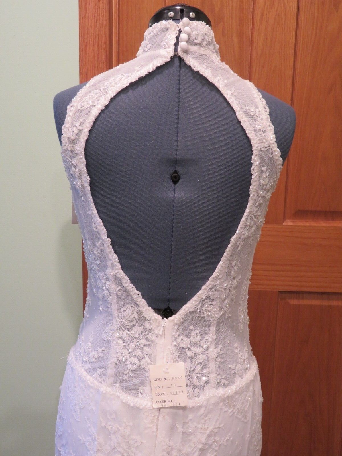 NEW Bridal Vintage Wedding Dress LACE Gown Train BEACH SPARKLE ROMANTIC FREE SHI