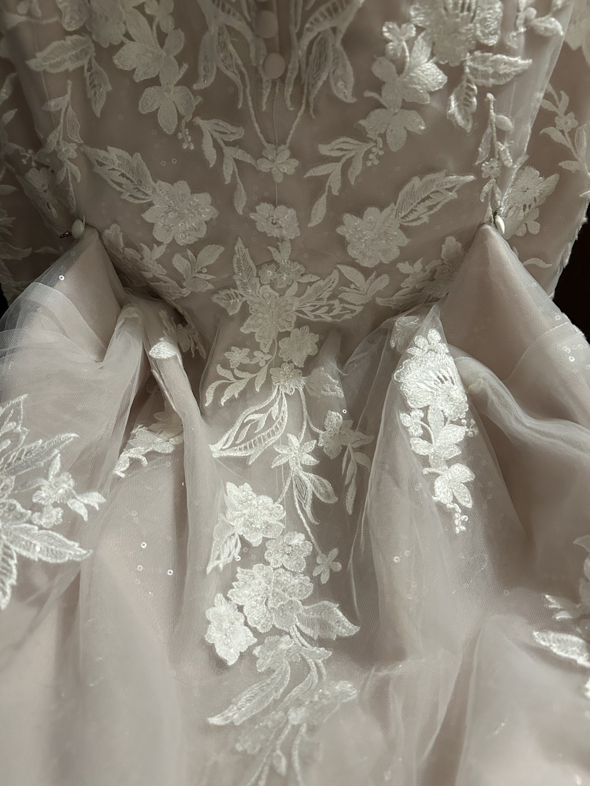 White/light Pink Wedding Dress