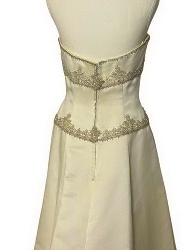 Herawhite Ivory Crystal Silver Embroidered Strapless Wedding Gown Size 8 $799