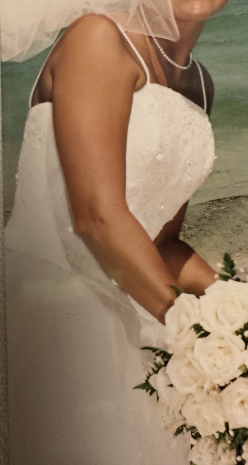 BEAUTIFUL IVORY Ashley Jordan Wedding Dress Size 10 and tiara and veil comb