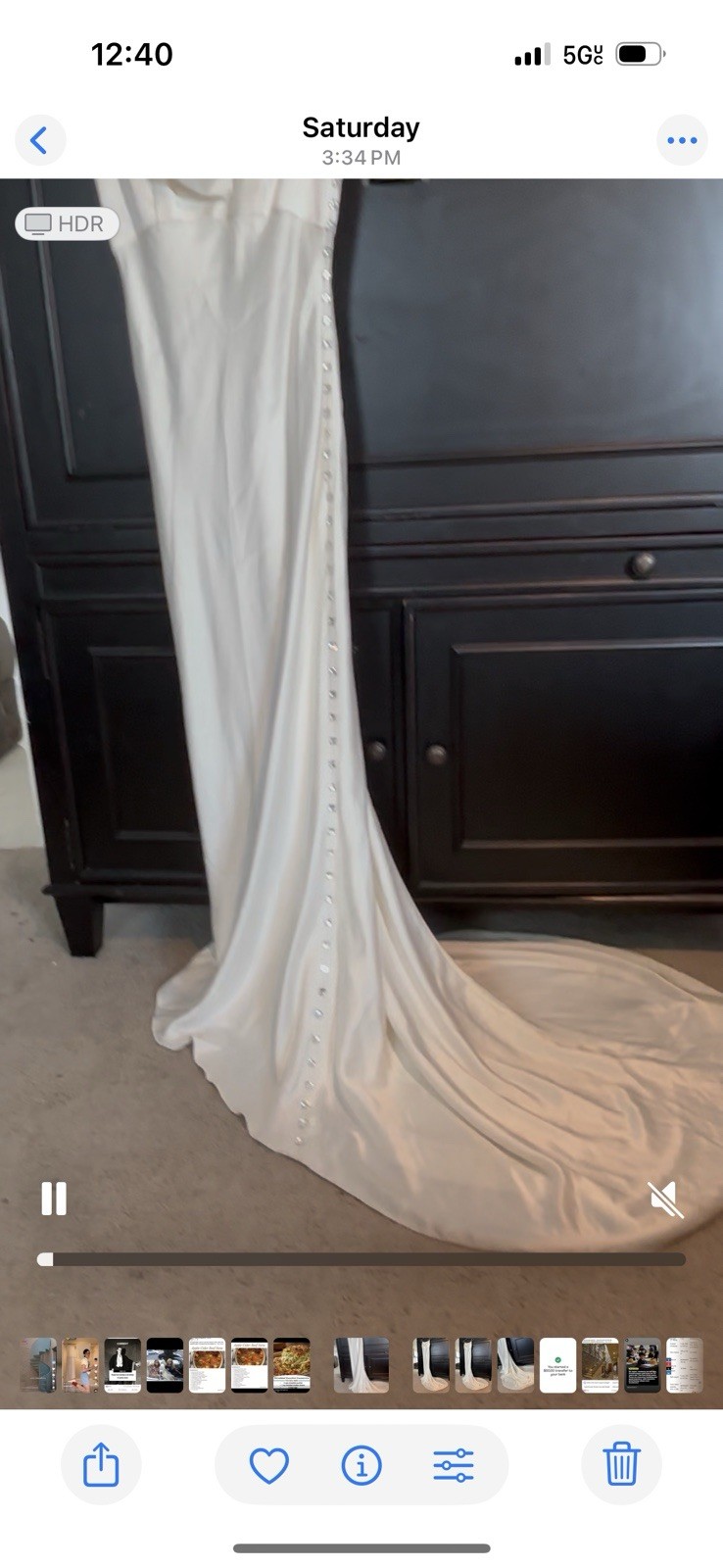 Ivory Bridal Gown Size 4 Crystal Buttons Wedding Dress