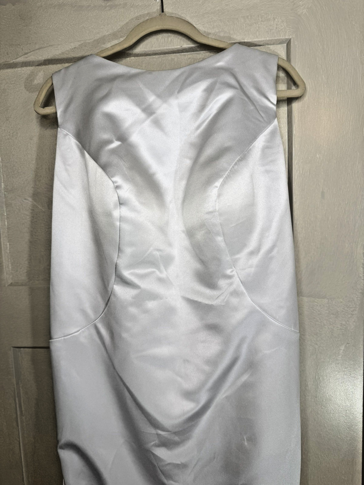 Wedding Dress White Satin Bow Back Buttons Detachable Train Bridal Babyonline