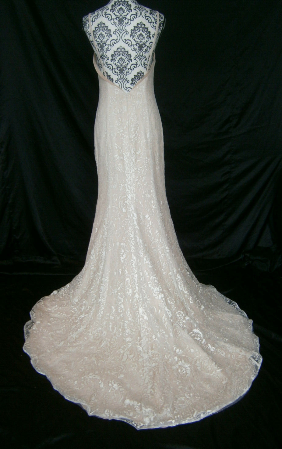 Robert Bullock Faith 6 8 10 Ivory Lace Wedding Dress Nude Lining Train $5,515