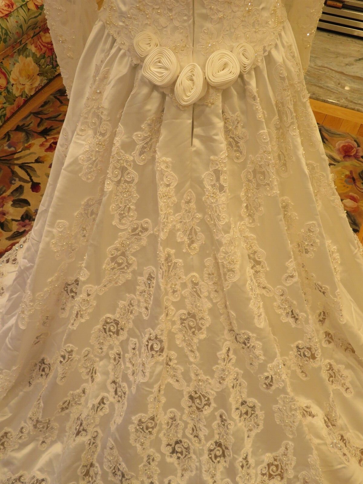 NEW Mori Lee ALENCON LACE Vintage Wedding Dress PRINCESS Gown ROYAL Train WOW