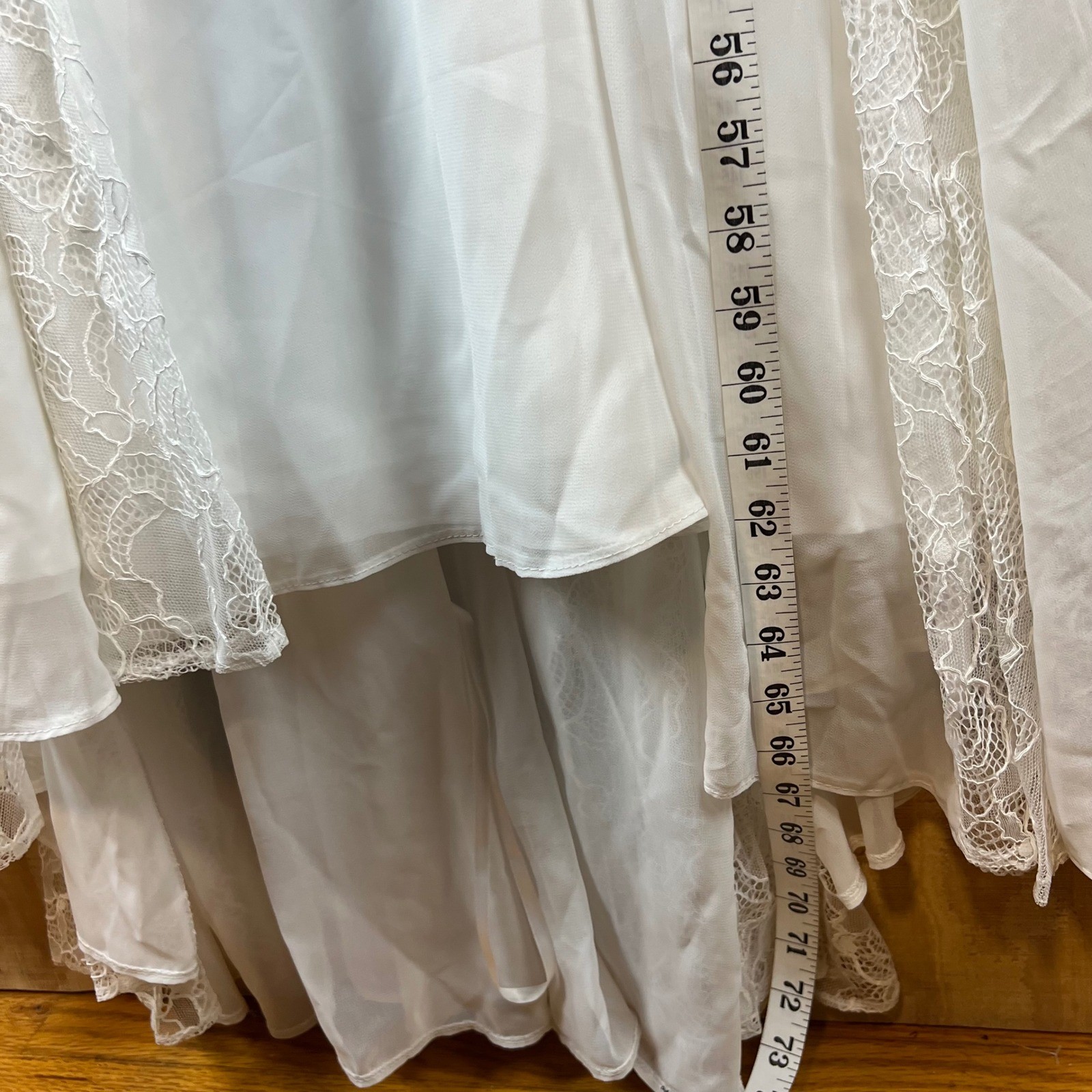 New DB Studio High Neck A-Line Wedding Dress Soft White Lace Size 14