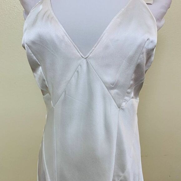 HAH Revolve Give A Midi White Satin Slip Dress Y2K Coquette Nightgown Bridal MED