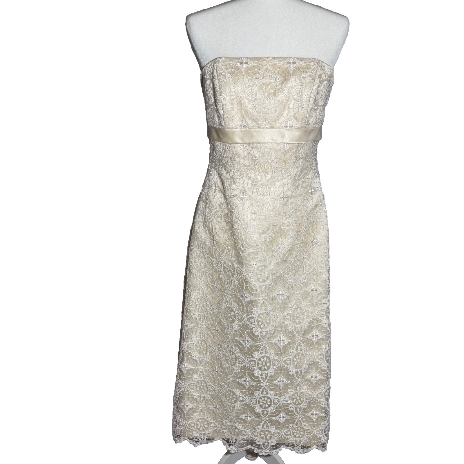 Galina Wedding Holiday Tea Dress Ivory size 8 Beautiful Vintage Looking Classic
