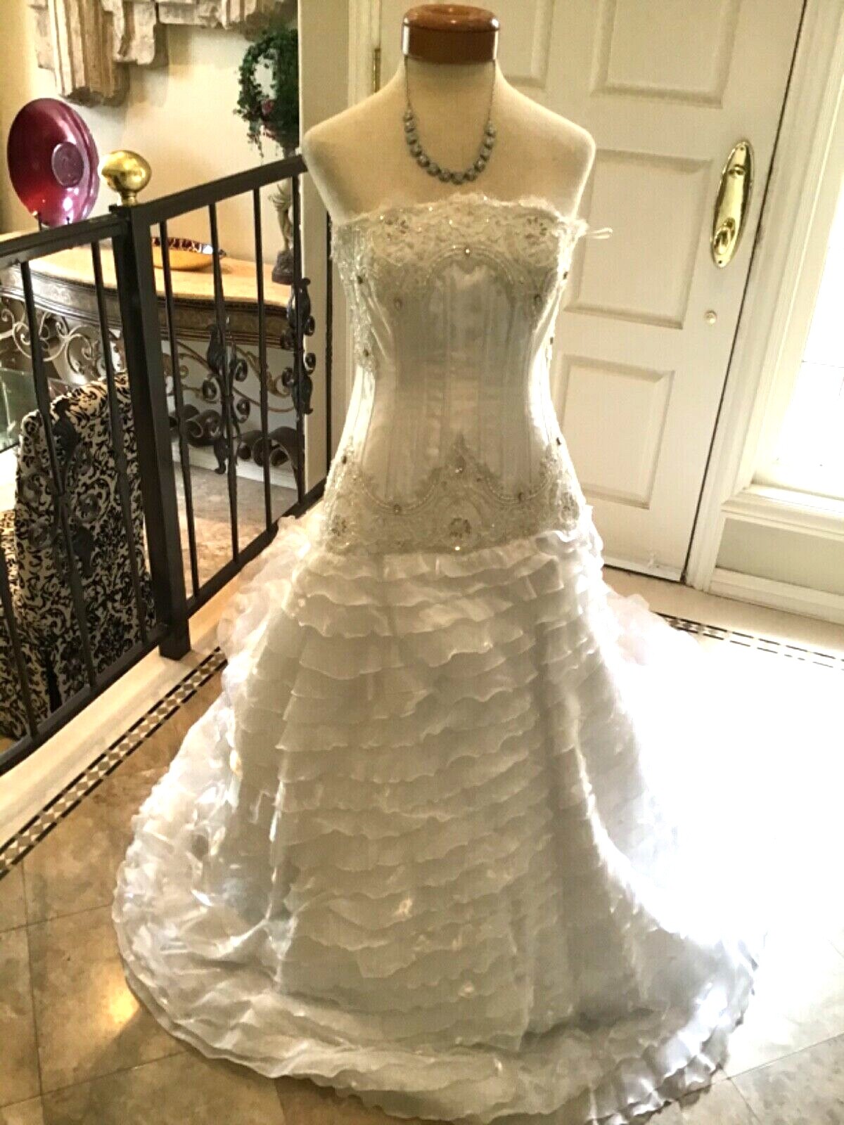 Renata Spila NEW Bustier Corset Bridal gown Wedding Dress White 44 ITALY US 8