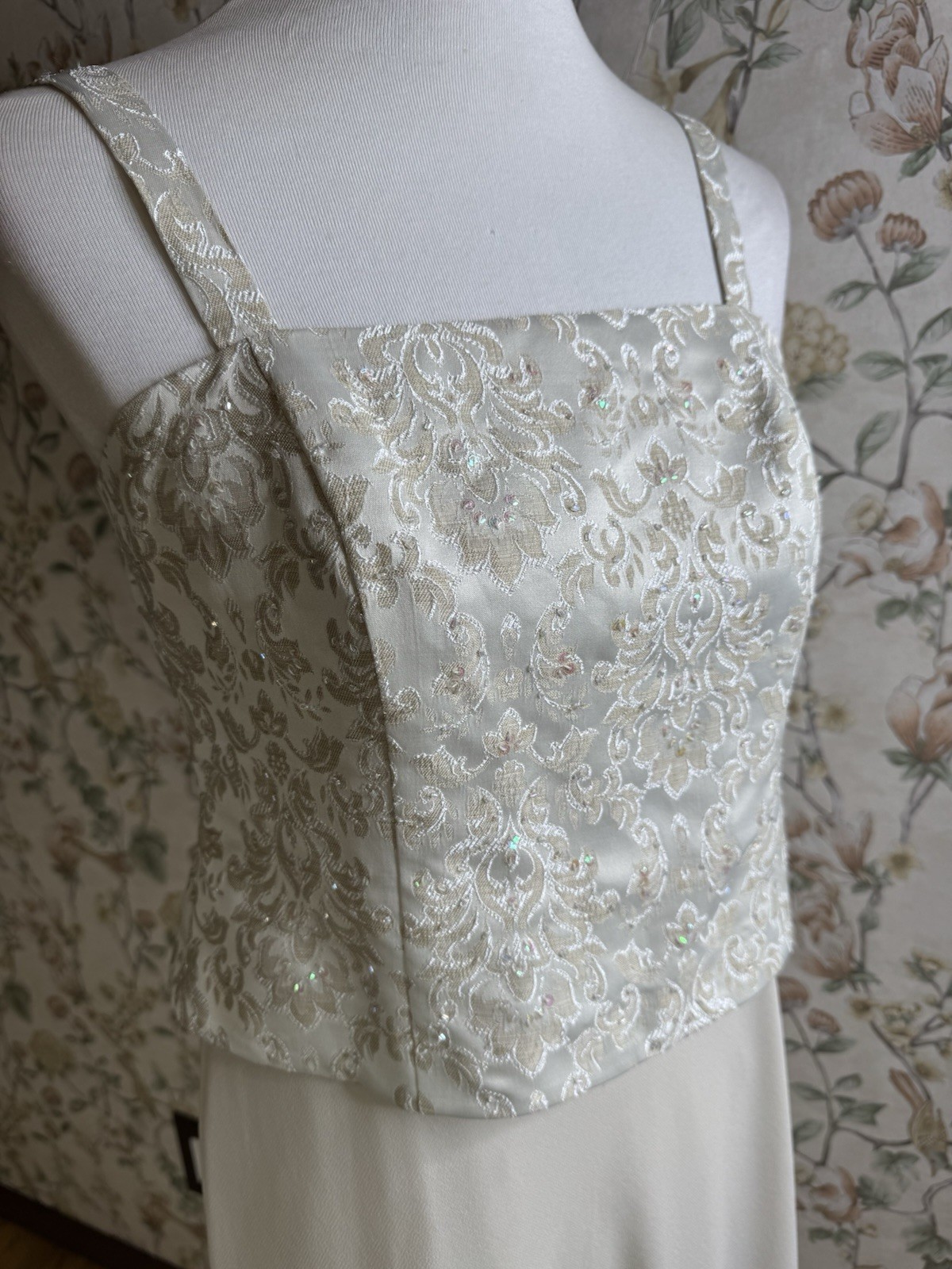 JESSICA HOWARD CREAM POLY LACE FORMAL MOTHER GOWN Size 6P WEDDING SPECIAL MAXI