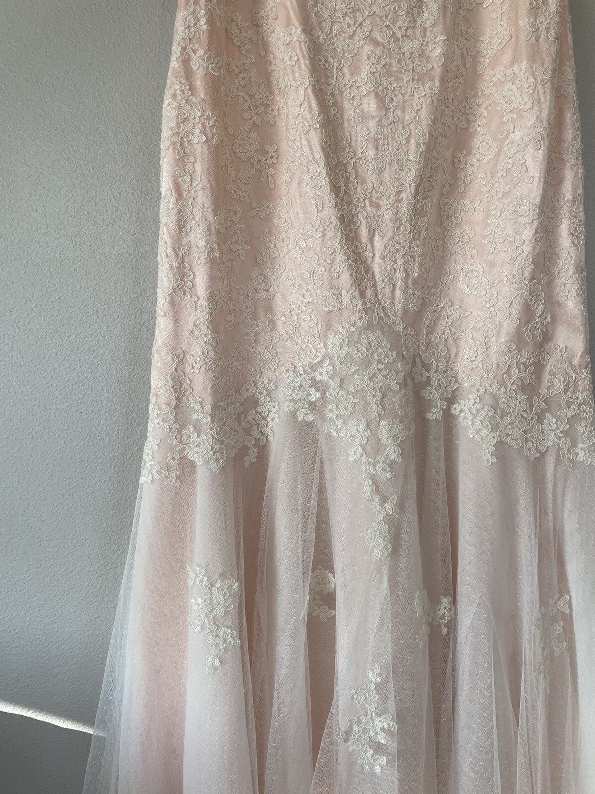 Eureka Wedding Dress Women’s 3XL New With Tags Pink/White Lace Tulle Style 3510