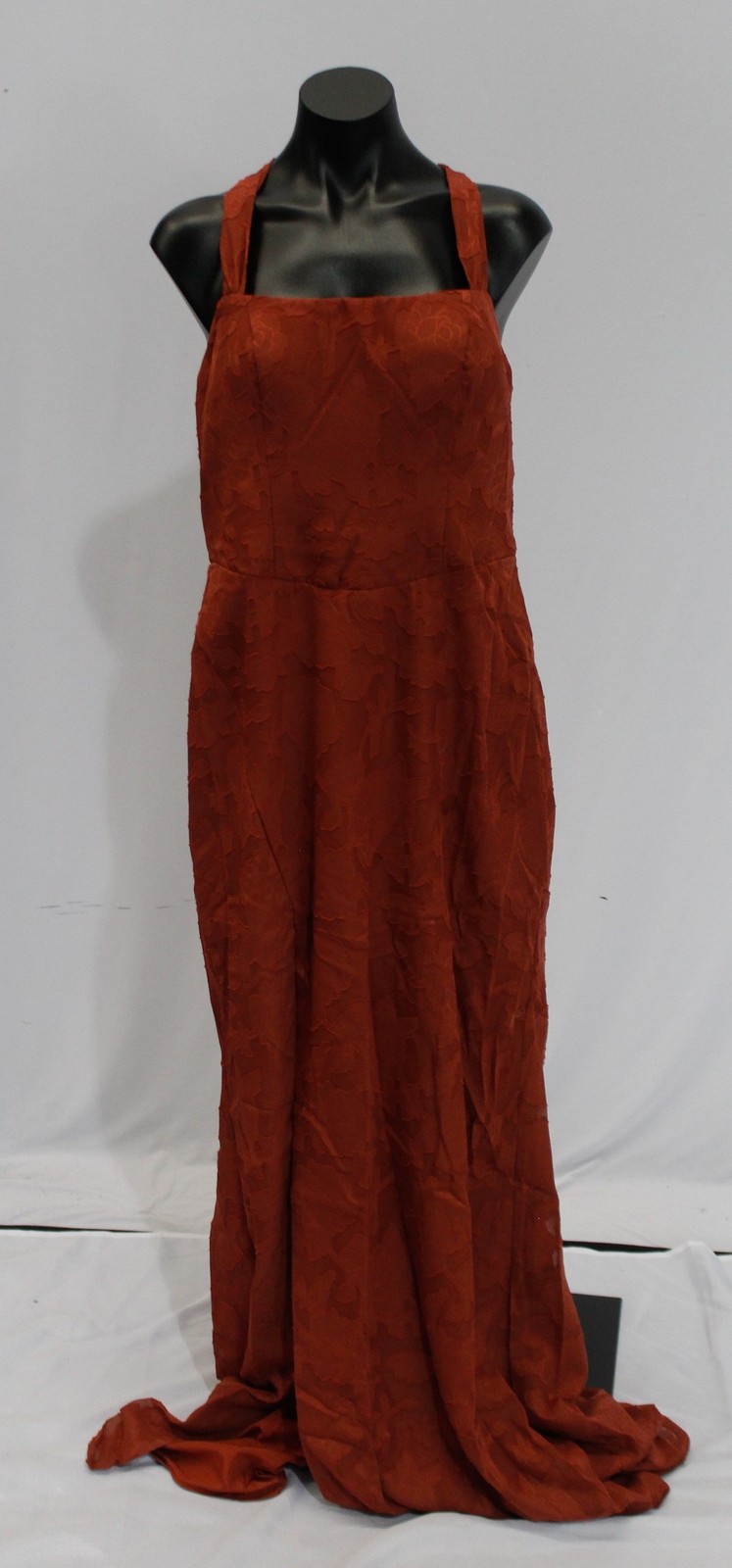 Azazie Women’s Luci Mermaid Pleated Floral Burnout Dress AP2 Terracotta Size:A12
